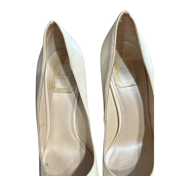 Christian Dior Cream Leather Platform Stiletto Heels‎ Shoes - Picture 8 of 16